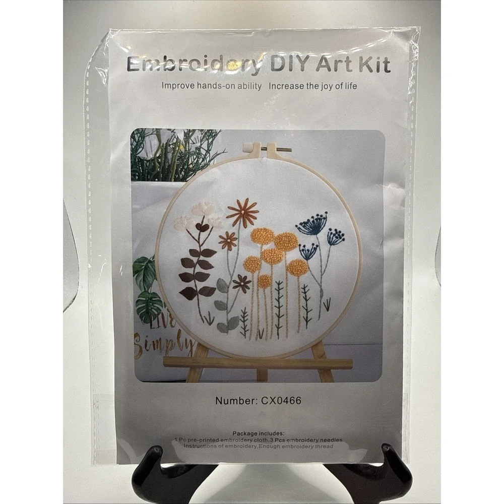 5 Embroidery Sewing Set DIY Cross Stitch Starter Beginners Kit Flower Bee Bug